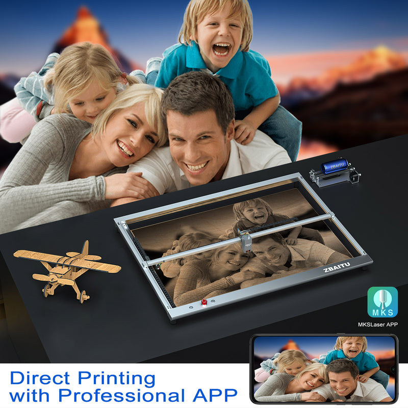 Load image into Gallery viewer, ZBAITU S60 22W/36W 60×80CM large size laser engraving and cutting machine