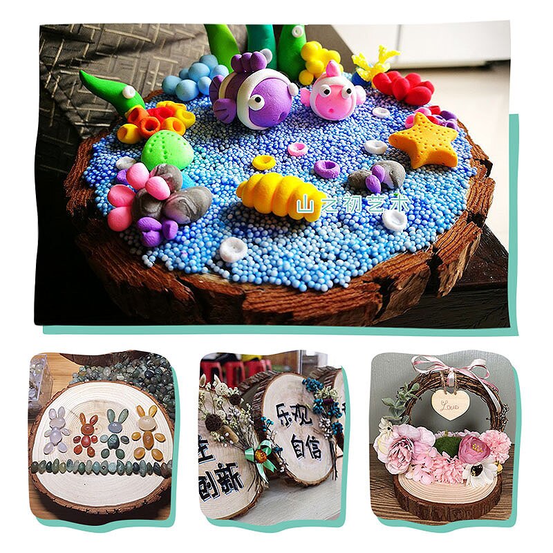 Load image into Gallery viewer, 1 Pack Unfinished Pine Natural Round Wood Slices Circles With Tree Bark Log Discs For DIY Crafts Wedding Party Painting Decor - ZBAITU