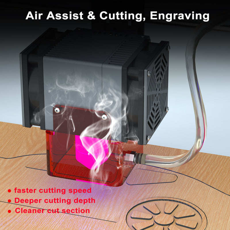 Load image into Gallery viewer, ZBAITU Newest 20W 4 Diode Laser Module Head Dual Fan with Air Assist - ZBAITU