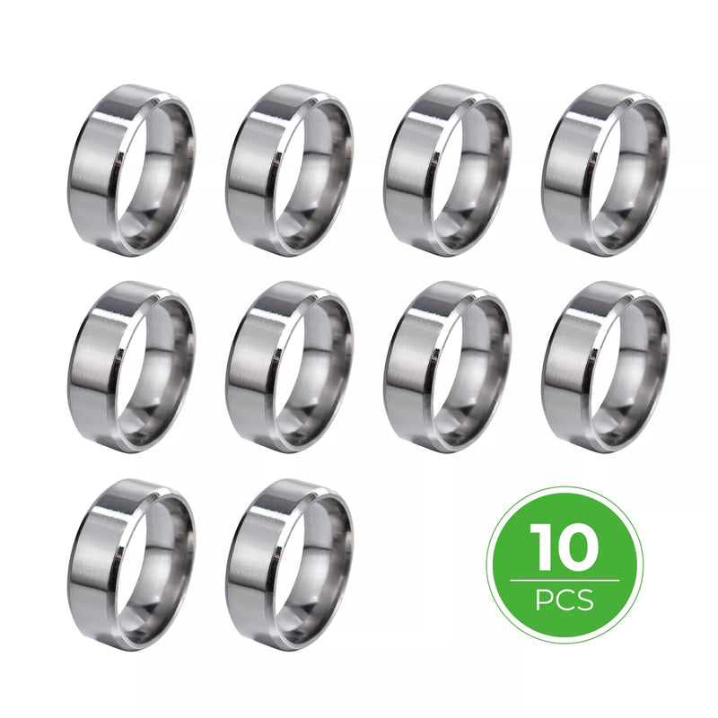 Load image into Gallery viewer, Stainless Steel Ring (10pcs) - ZBAITU