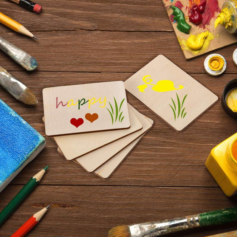 Load image into Gallery viewer, 30pcs Blank Wood Squares Pieces Unfinished Round Corner Square Wooden Cutouts for DIY Arts Craft Project Laser Engraving Carving - ZBAITU