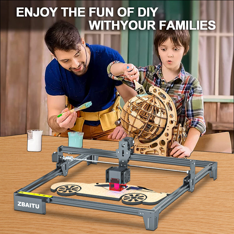 Load image into Gallery viewer, ZBAITU 20W Laser Engraving Machine 40X40CM Cutting Machine Four Laser Module Head Double Fan With Air Assist - ZBAITU