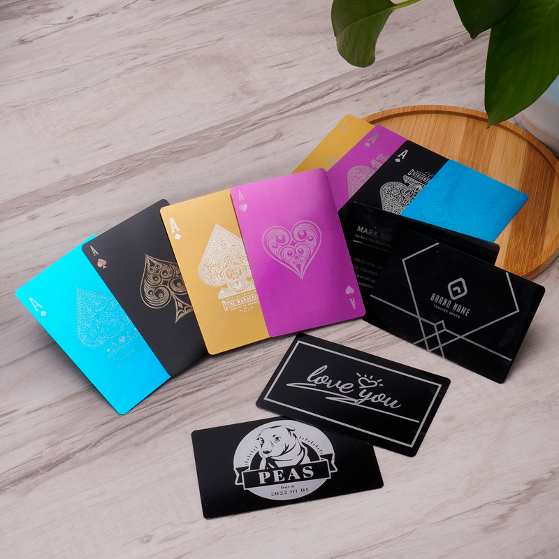 Load image into Gallery viewer, Blue Metal Business Cards (60pcs) - ZBAITU