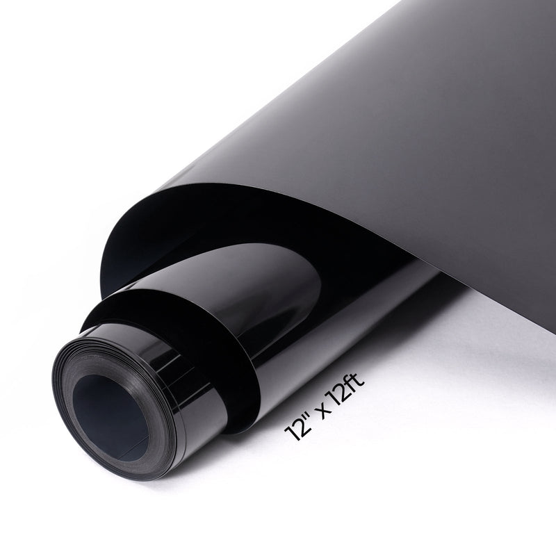Load image into Gallery viewer, 12ft Black PU Heat Transfer Vinyl - ZBAITU