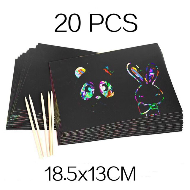 Load image into Gallery viewer, Rainbow Color Scratch Art Paper Cards