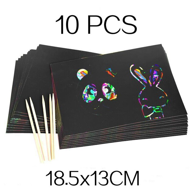 Load image into Gallery viewer, Rainbow Color Scratch Art Paper Cards