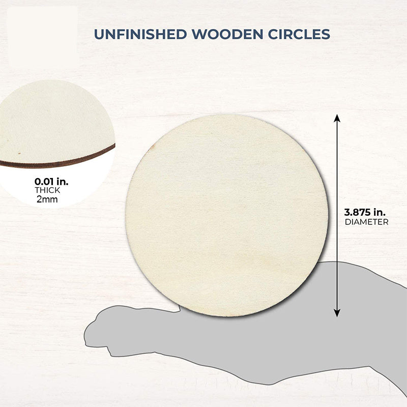 Load image into Gallery viewer, Unfinished 4 Inch Wood Circle Cutouts for Wooden Coasters DIY Crafts Home Decoration Artboard for DIY Painting Crafts - ZBAITU