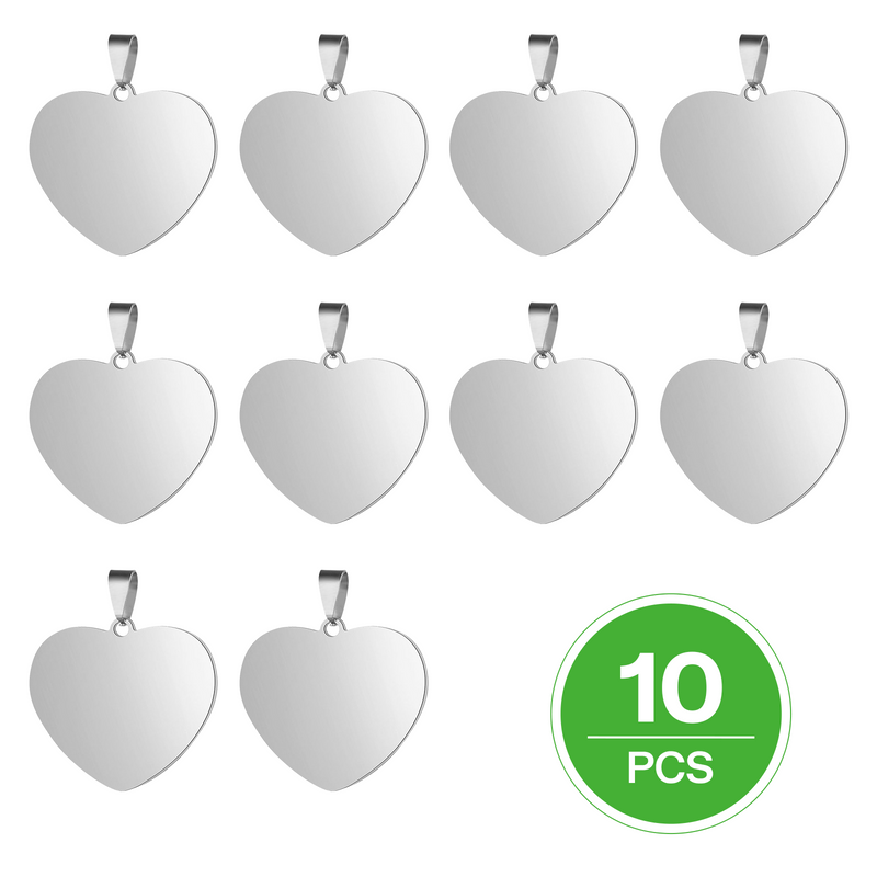 Load image into Gallery viewer, Stainless Steel Heart Tag (10pcs) - ZBAITU