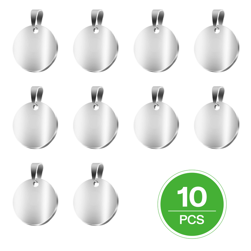Load image into Gallery viewer, Stainless Steel Round Tag (10pcs) - ZBAITU