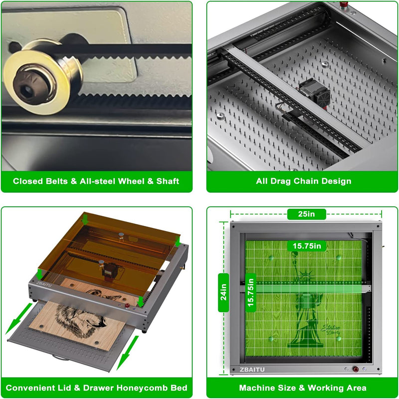 Load image into Gallery viewer, ZBAITU Z40 New Product 4 in 1 Laser Cutting and Engraving Machine
