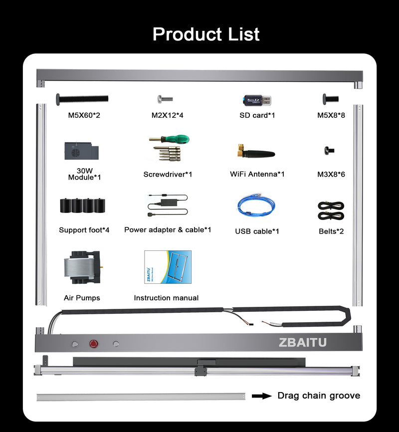 Load image into Gallery viewer, ZBAITU S60 22W/36W 60×80CM large size laser engraving and cutting machine
