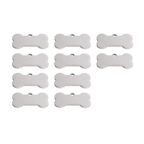 Silver Bone Dog Tag (10pcs) - ZBAITU