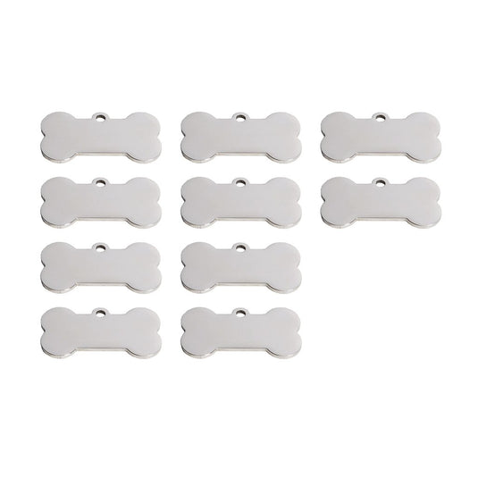 Silver Bone Dog Tag (10pcs) - ZBAITU