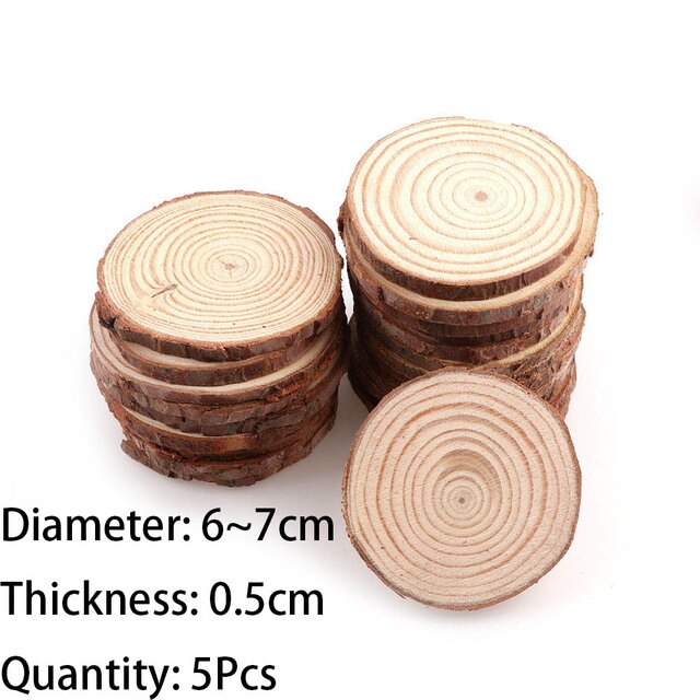 Load image into Gallery viewer, 1 Pack Unfinished Pine Natural Round Wood Slices Circles With Tree Bark Log Discs For DIY Crafts Wedding Party Painting Decor - ZBAITU
