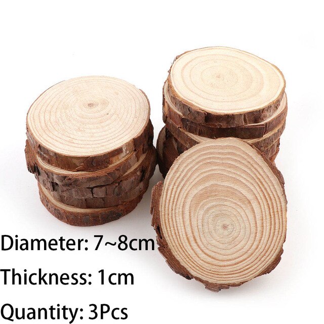 Load image into Gallery viewer, 1 Pack Unfinished Pine Natural Round Wood Slices Circles With Tree Bark Log Discs For DIY Crafts Wedding Party Painting Decor - ZBAITU
