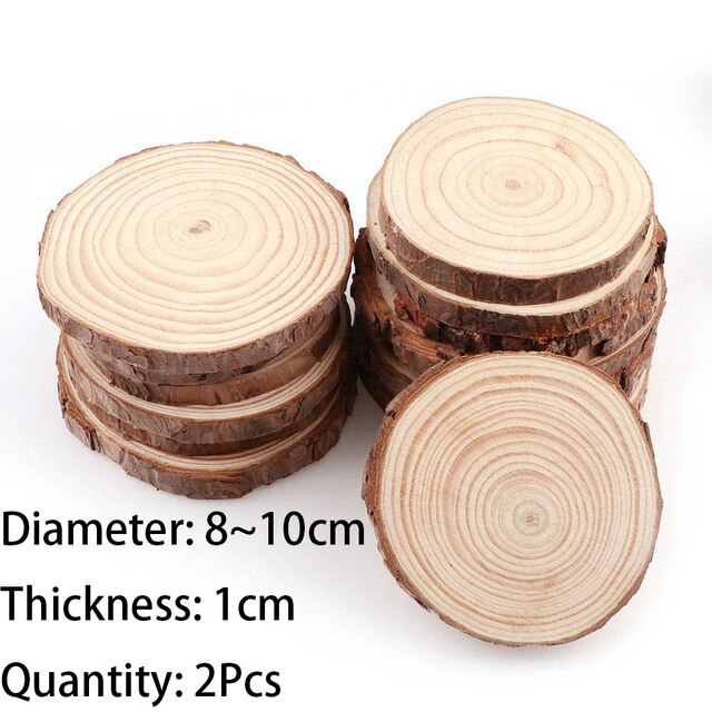 Load image into Gallery viewer, 1 Pack Unfinished Pine Natural Round Wood Slices Circles With Tree Bark Log Discs For DIY Crafts Wedding Party Painting Decor - ZBAITU
