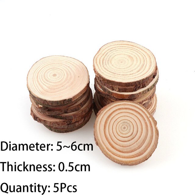 Load image into Gallery viewer, 1 Pack Unfinished Pine Natural Round Wood Slices Circles With Tree Bark Log Discs For DIY Crafts Wedding Party Painting Decor - ZBAITU
