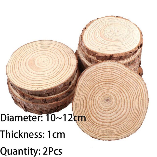 Load image into Gallery viewer, 1 Pack Unfinished Pine Natural Round Wood Slices Circles With Tree Bark Log Discs For DIY Crafts Wedding Party Painting Decor - ZBAITU
