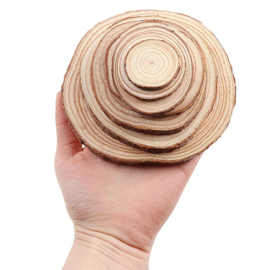 1 Pack Unfinished Pine Natural Round Wood Slices Circles With Tree Bark Log Discs For DIY Crafts Wedding Party Painting Decor - ZBAITU