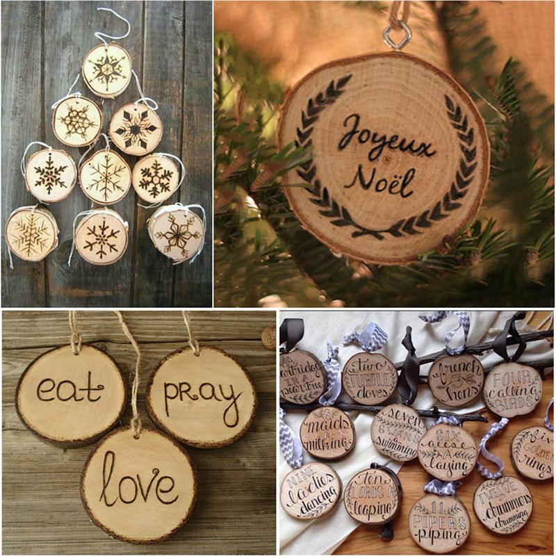 갤러리 뷰어에 이미지 로드, 100Pcs Pine Wood Slices Double-sided Natural Round Wood Chips DIY Handmade Home Decoration Photograghy Props(Below 3cm Diameter) - ZBAITU
