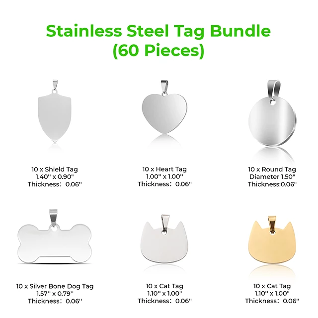 Load image into Gallery viewer, Stainless Steel Tag Bundle (60pcs) - ZBAITU
