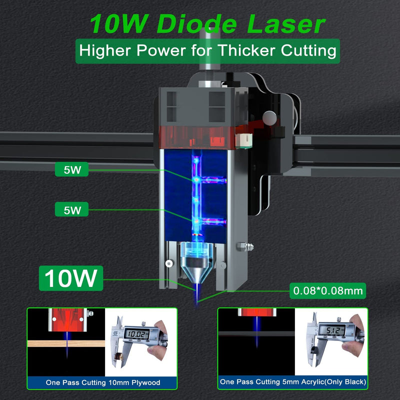 Load image into Gallery viewer, ZBAITU Laser Engraving Machine Large Frame CNC DIY, 80W  81X46cm Laser Printing, Cutting 10mm Wood - ZBAITU
