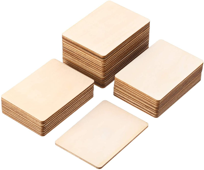갤러리 뷰어에 이미지 로드, 30pcs Blank Wood Squares Pieces Unfinished Round Corner Square Wooden Cutouts for DIY Arts Craft Project Laser Engraving Carving - ZBAITU
