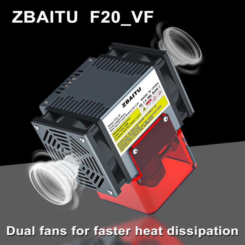 Load image into Gallery viewer, ZBAITU 20W Laser Engraving Machine 80X80CM Four Laser Module Head Dual Fan with Air Assist - ZBAITU
