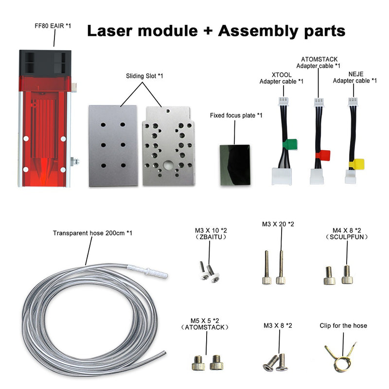 Load image into Gallery viewer, ZBAITU FF80-EAIR 10W laser module head/32-bit MCU control board
