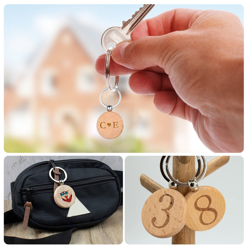 Load image into Gallery viewer, Wooden Keychain Bundle (90pcs） - ZBAITU
