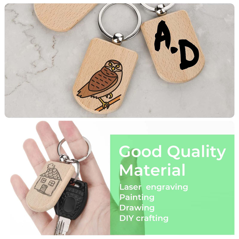 Load image into Gallery viewer, Wooden Keychain Bundle (90pcs） - ZBAITU
