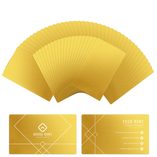 Deep Gold Metal Business Cards (60pcs) - ZBAITU