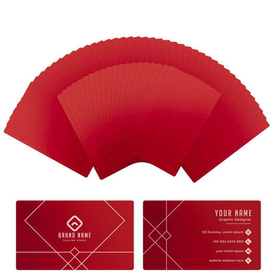 Red Metal Business Cards (60pcs) - ZBAITU