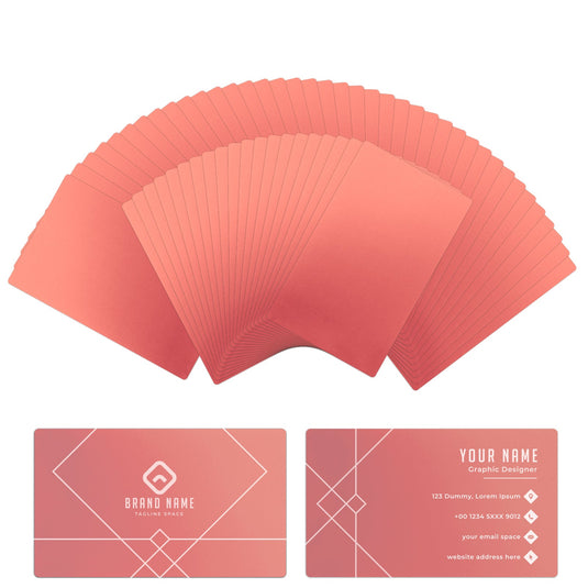 Rose Gold Metal Business Cards (60pcs) - ZBAITU