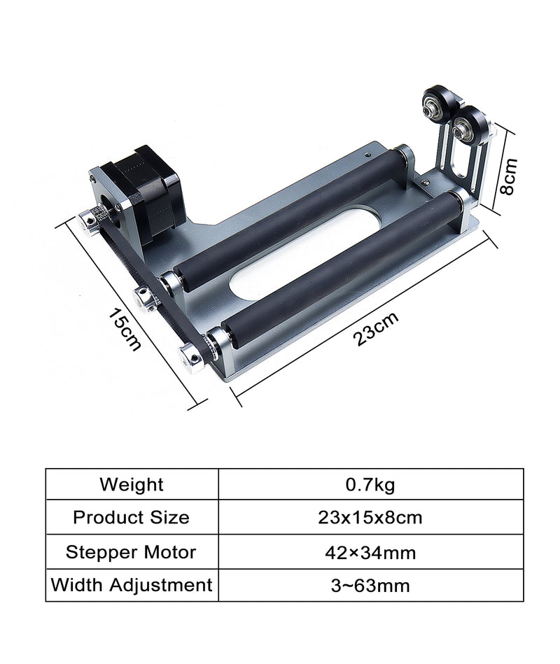 Load image into Gallery viewer, 360 Degree Rotating Rotary Table For ZBAITU Laser Engraver Cutter Machine Y Axis Motor for Cups, Cylinders, Goblets, Wine Glass - ZBAITU
