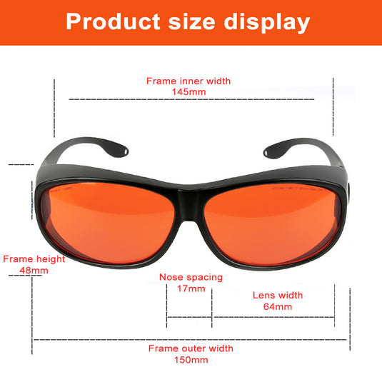 OD 5+ Professional UV Green Fiber Laser Glasses Goggles,Protective 190-540nm Wavelength Glasses Shield Protection Eyewear - ZBAITU