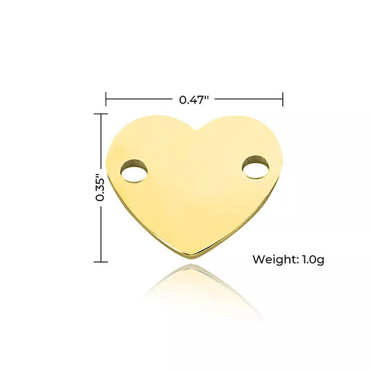 [Pre-order] Heart Shaped Pendant with 2 Holes (30pcs) - ZBAITU