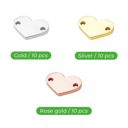 [Pre-order] Heart Shaped Pendant with 2 Holes (30pcs) - ZBAITU