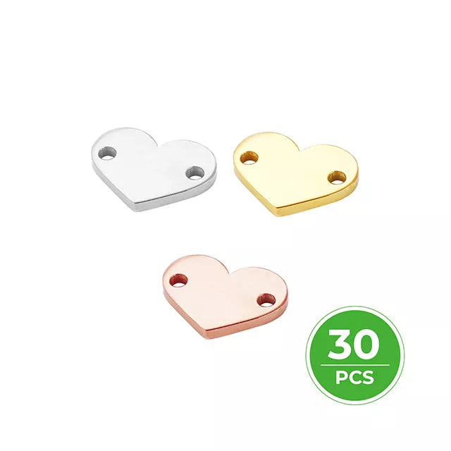 Load image into Gallery viewer, [Pre-order] Heart Shaped Pendant with 2 Holes (30pcs) - ZBAITU
