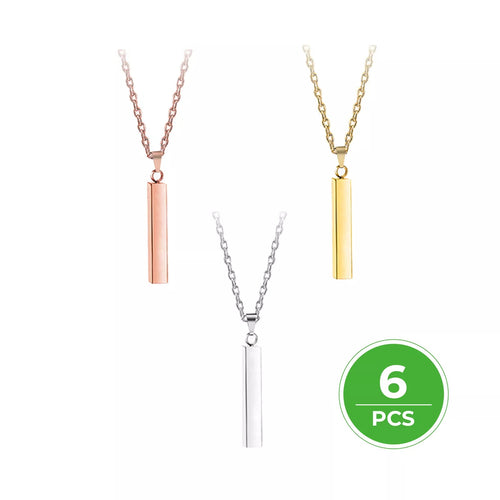 [Pre-order] Vertical Bar Necklace (6pcs) - ZBAITU