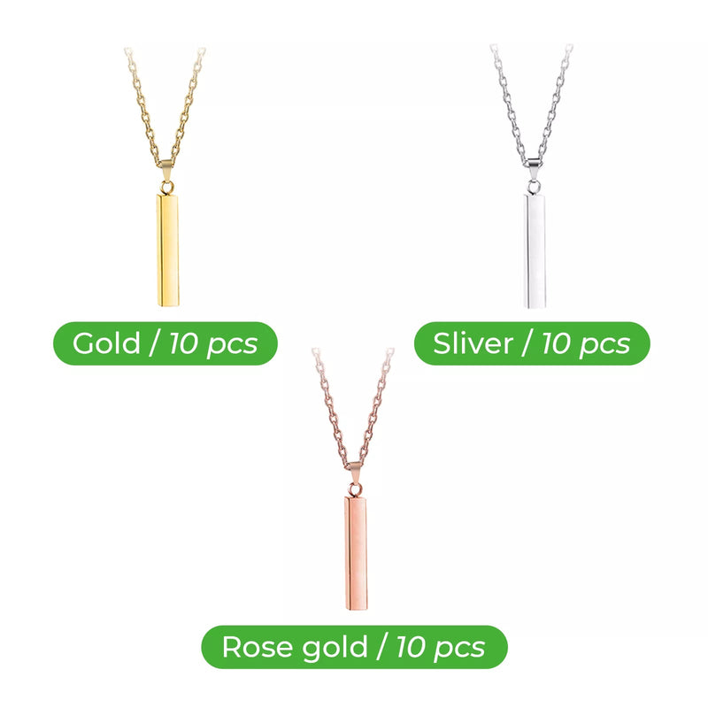 갤러리 뷰어에 이미지 로드, [Pre-order] Vertical Bar Necklace (6pcs) - ZBAITU
