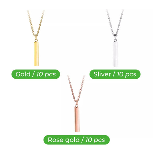 [Pre-order] Vertical Bar Necklace (6pcs) - ZBAITU