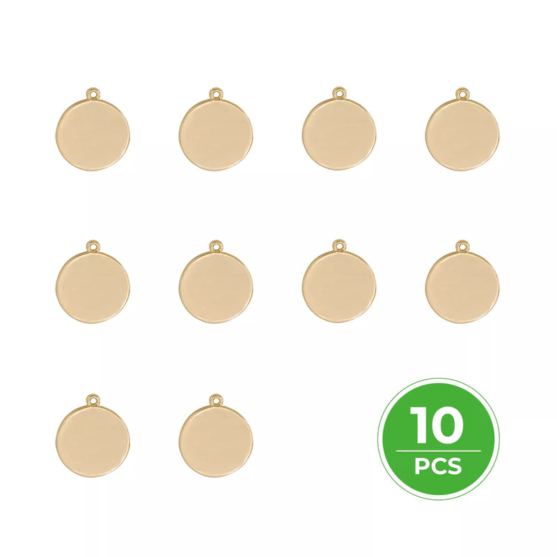 갤러리 뷰어에 이미지 로드, [Pre-order] 18K Gold Plated Round Lettering Pendant (10pcs) - ZBAITU
