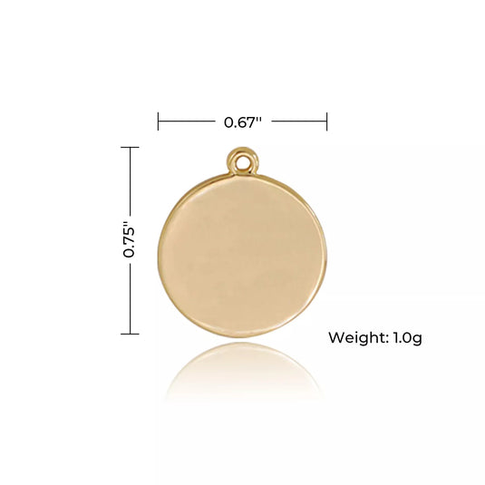 [Pre-order] 18K Gold Plated Round Lettering Pendant (10pcs) - ZBAITU