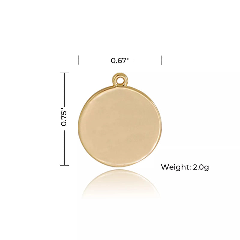 갤러리 뷰어에 이미지 로드, [Pre-order] 14K Gold Plated Round Heart Pattern Pendant (10pcs) - ZBAITU
