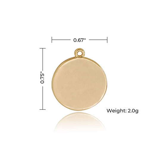 [Pre-order] 14K Gold Plated Round Heart Pattern Pendant (10pcs) - ZBAITU