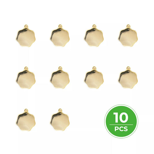 [Pre-order] 14K Gold Plated Oval Pattern Pendant (10pcs) - ZBAITU