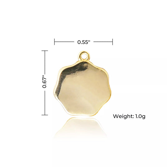 [Pre-order] 14K Gold Plated Oval Pattern Pendant (10pcs) - ZBAITU