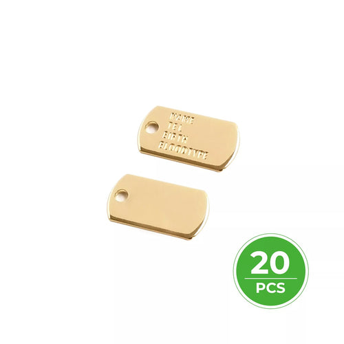 [Pre-order] 14K Gold Plated Rectangle Lettering Pendant (20pcs) - ZBAITU