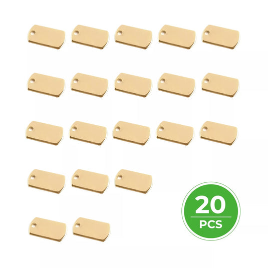 [Pre-order] 14K Gold Plated Rectangle Lettering Pendant (20pcs) - ZBAITU